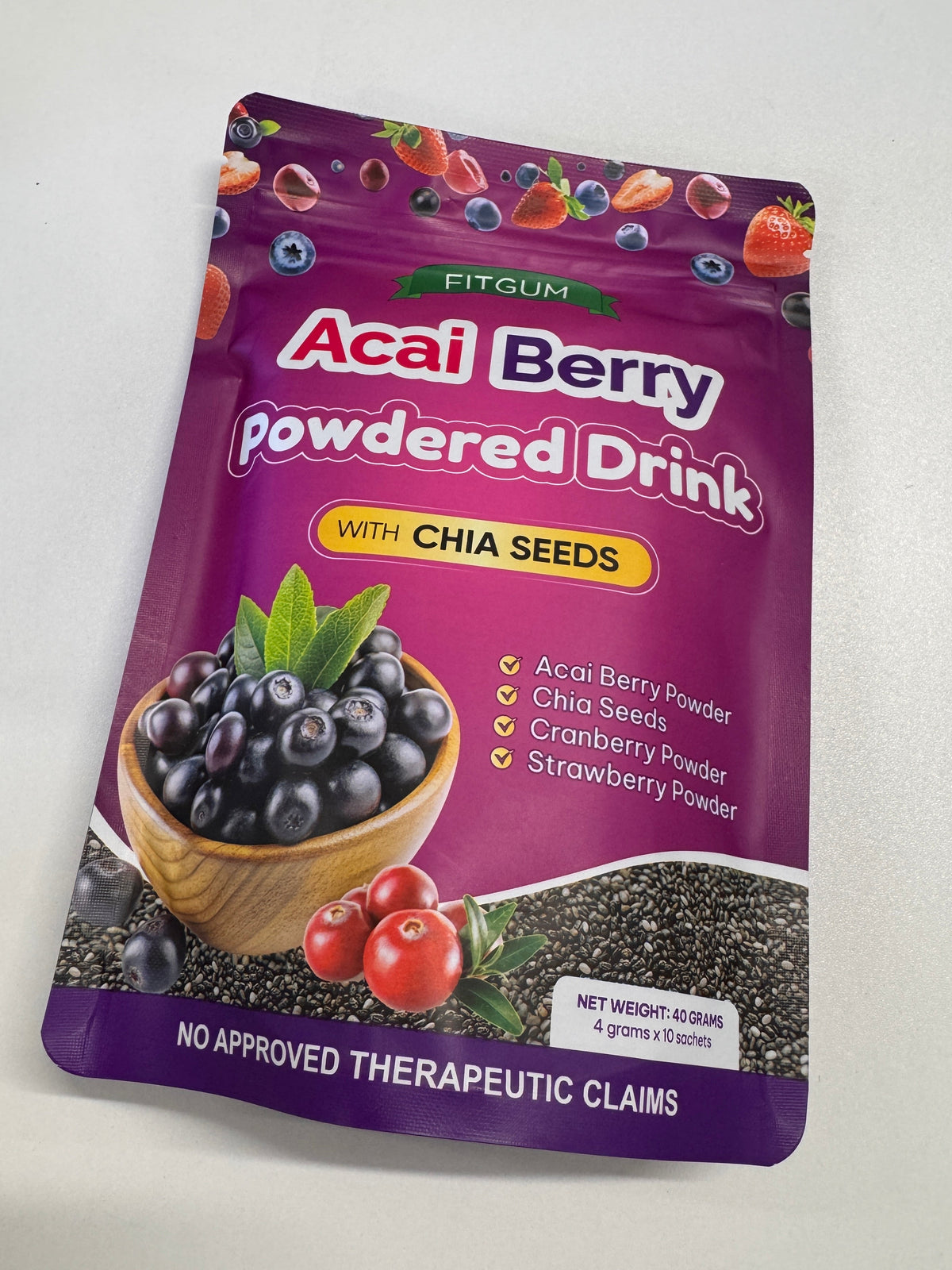 Fitgum Acai Berry Juice 10 sachets